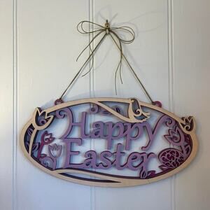 Happy Easter Sign w/ Bow! 🐰